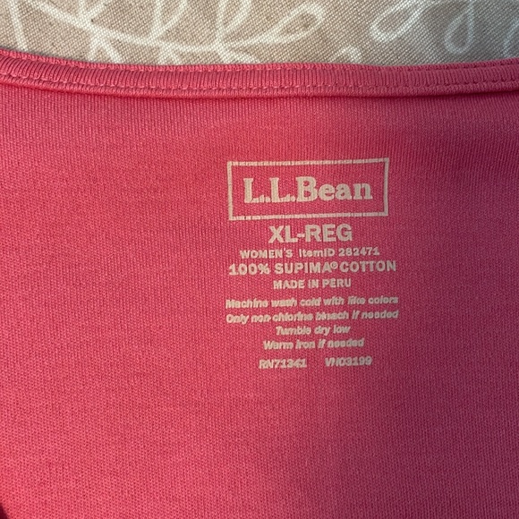 L.L. Bean supima cotton V-neck top size XL pink boxy lagenlook - Picture 4 of 8